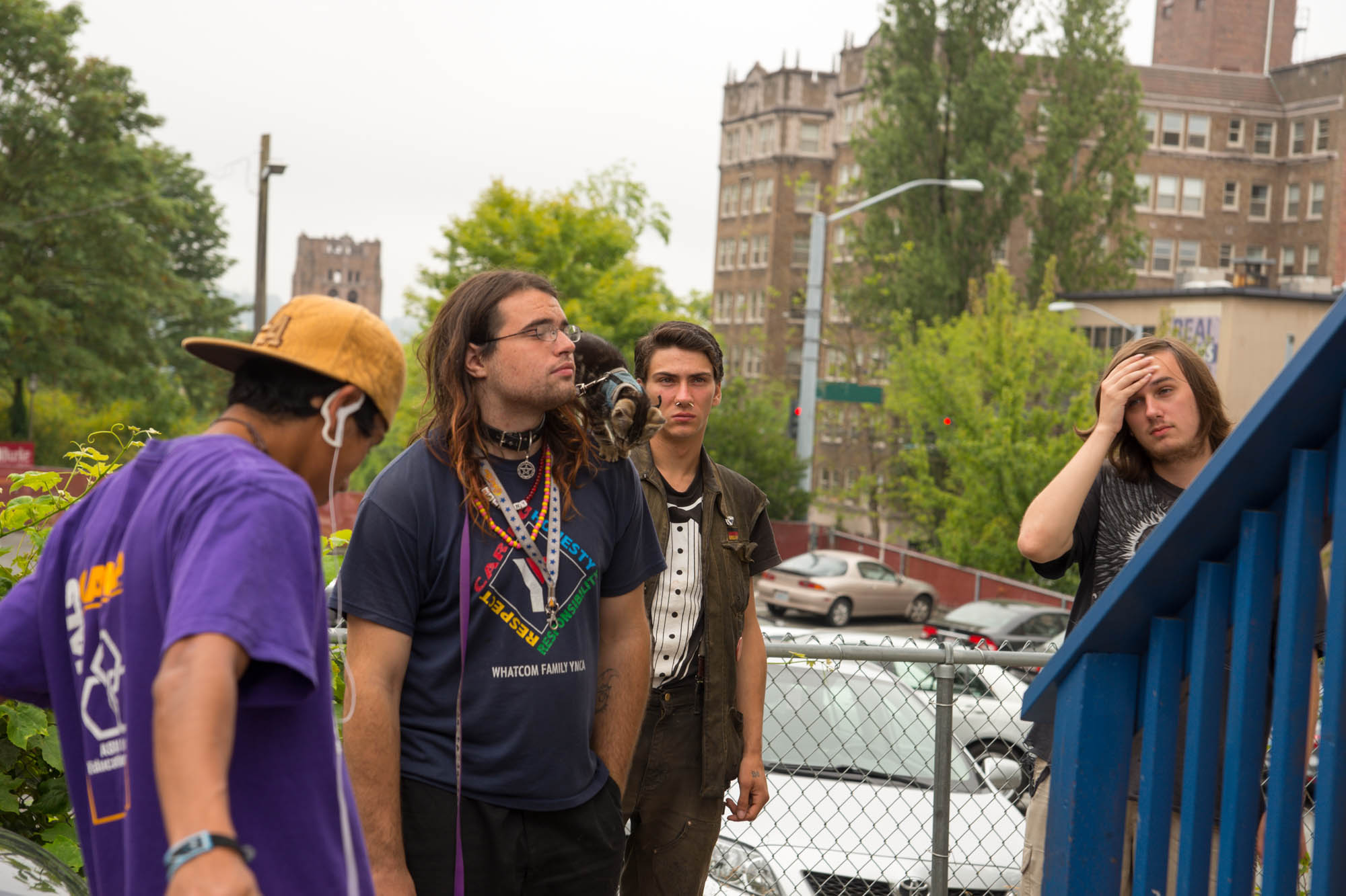  Here the group is assembling before heading over to make the stencils for their Zine covers.  