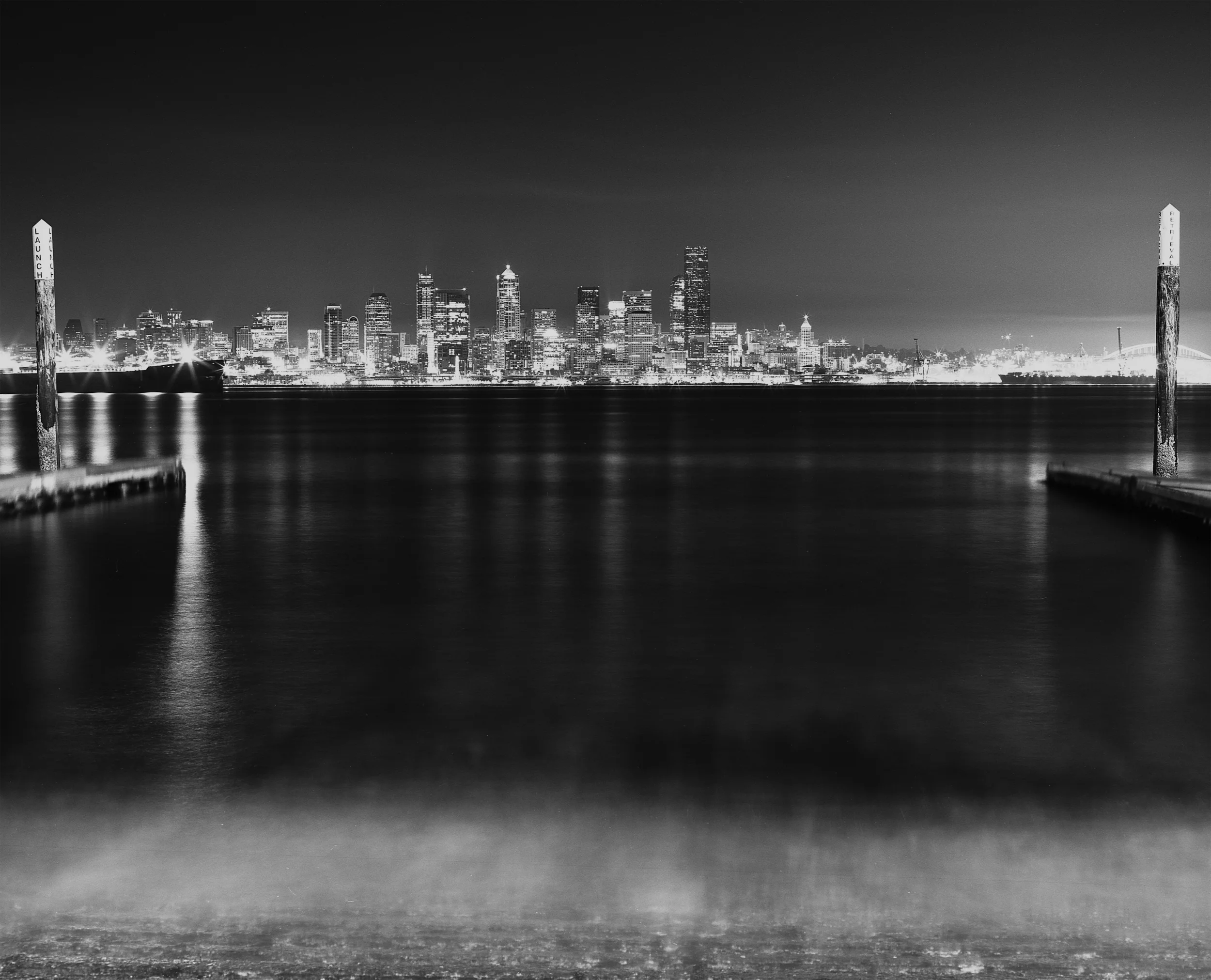 View of Downtown Seattle from Alki Beach, West Seattle. Image taken with Mamiya RB67 + Fujifilm Acros Neopan 100 and developed in Ilford Ilfosol 3.