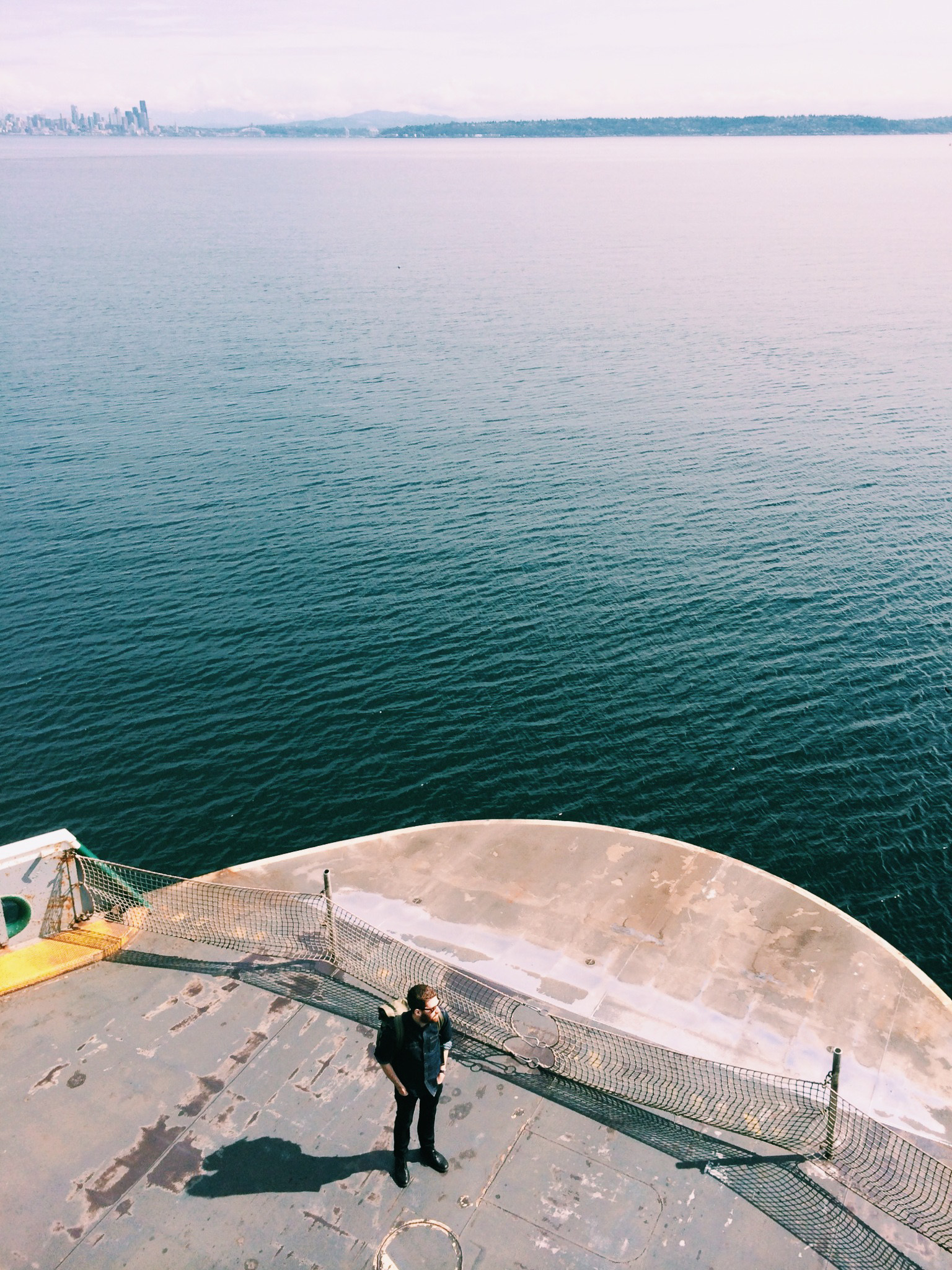 Riding the ferry into Seattle's harbour