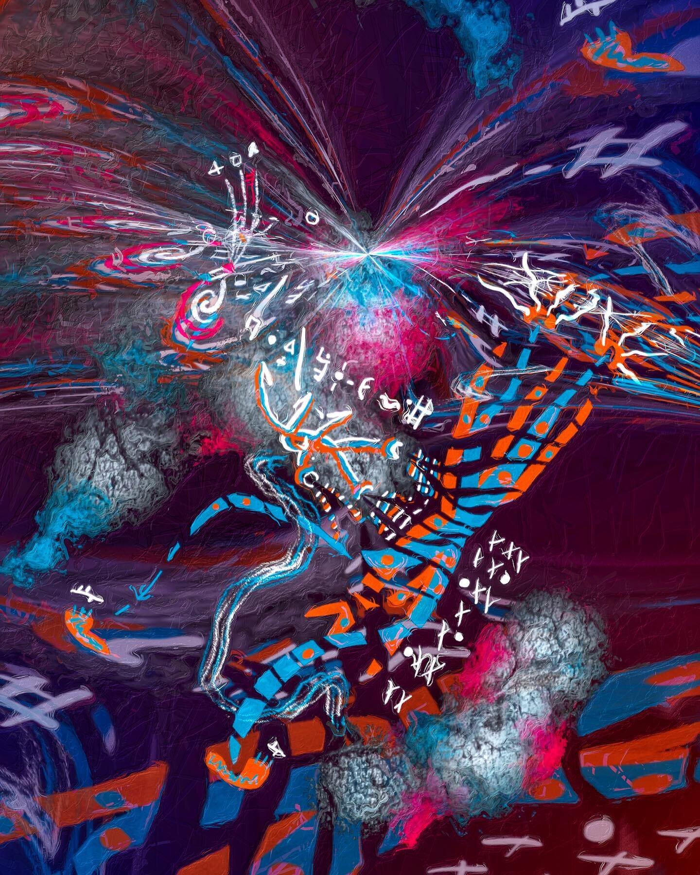 &ldquo;Kachina Spaceman&quot; 
#Digital #painting source created first, then manipulated with #fractal algorithms. #artworks #abstract #abstractart

#Print available. Follow linktr.ee/skiphunt in bio to [Order Skip Hunt Prints] &copy; 2019 Skip Hunt