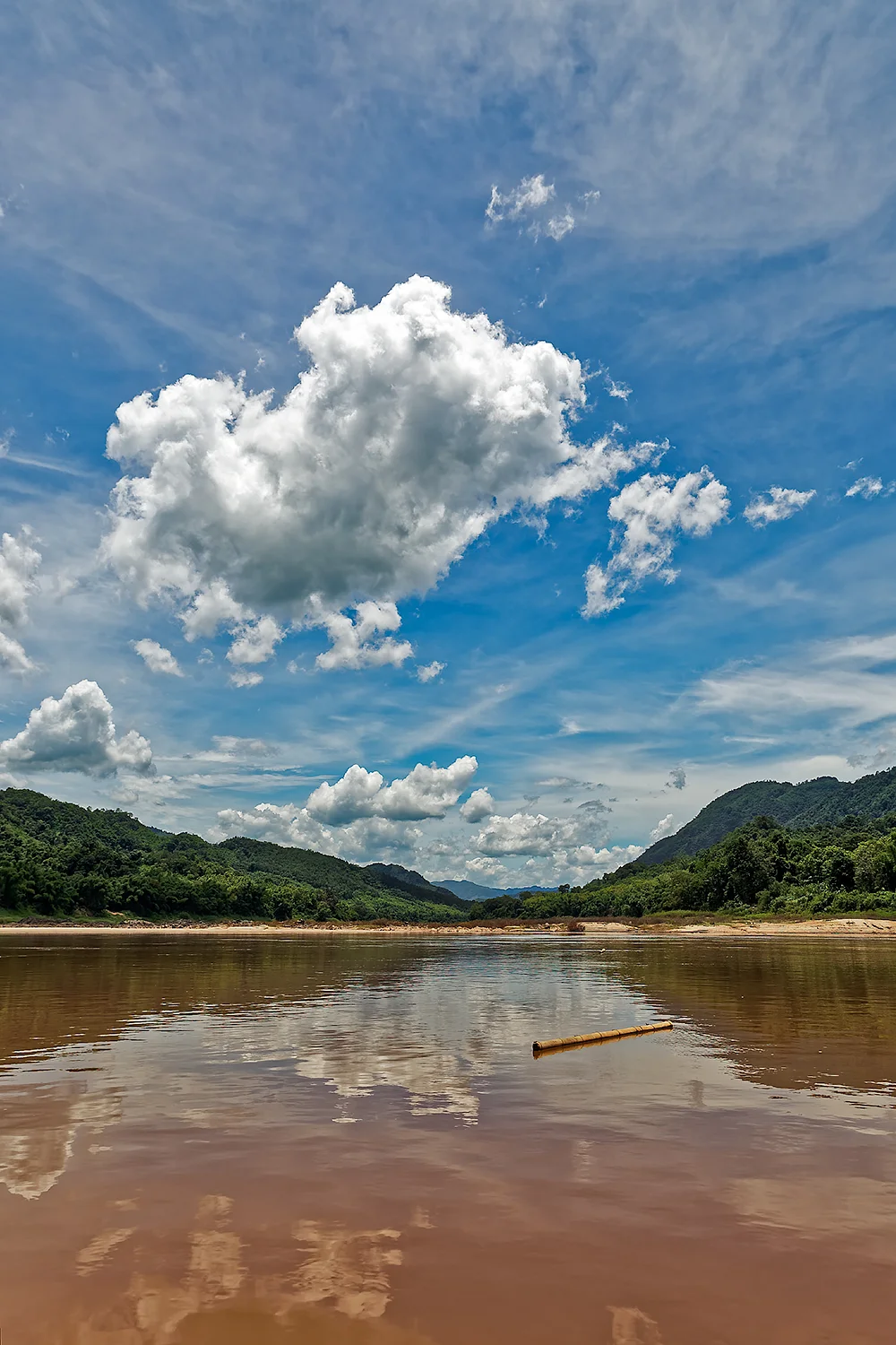 Traveling by boat up the Mekong River