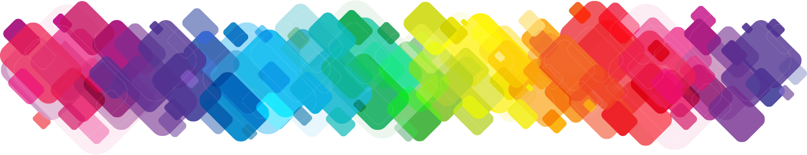 A repeating pattern of shifting colors represents the multiple mobile screens that unite at the event . Each conference has a distinguishing color palette. 