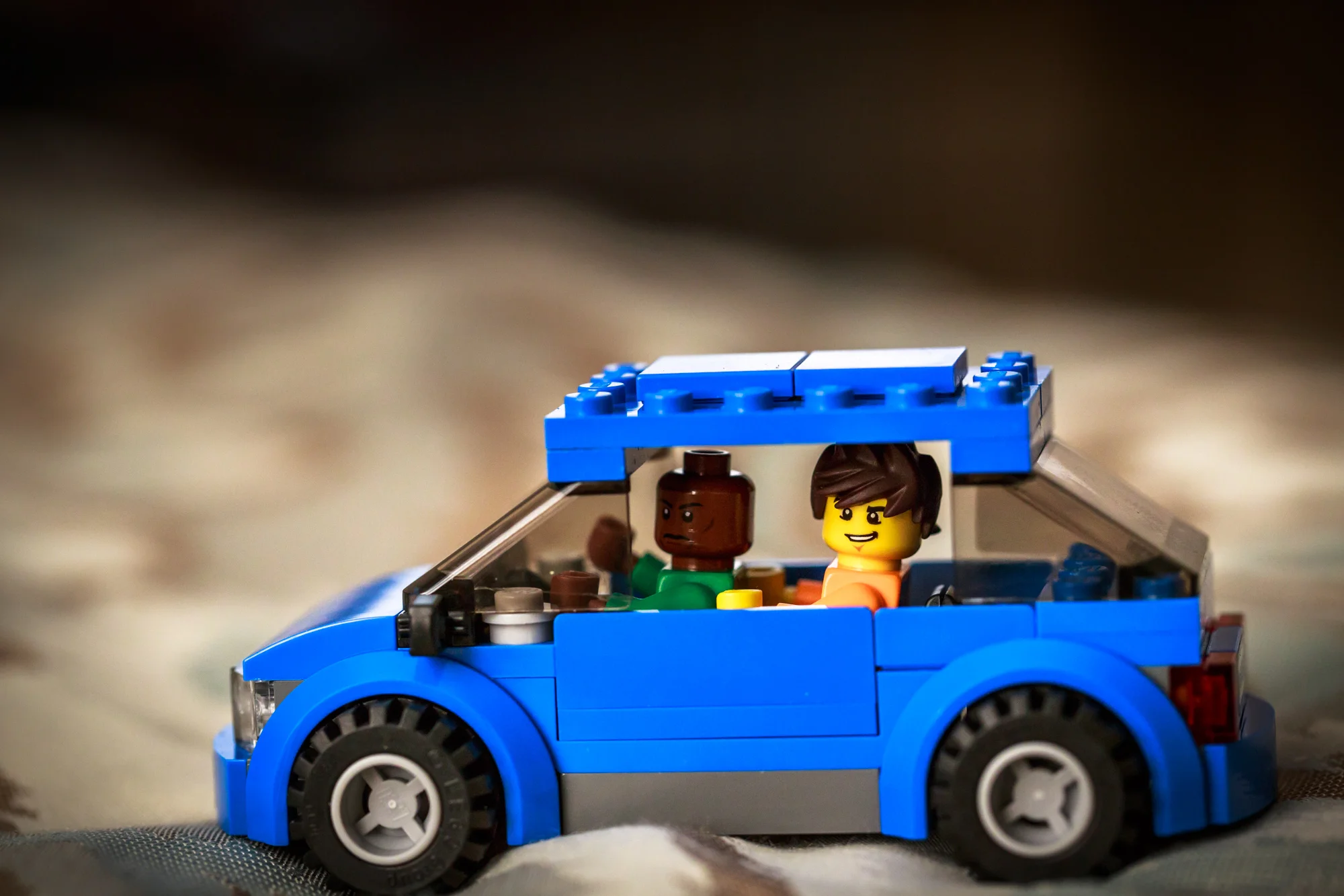 The Blueberry - Gus's company car from Central Coast Pharmaceuticals. (Yes, due to scaling, the only two seats for are back-to-back as opposed to the actual Toyota Echo hatchback being a four-door, four-seat car. 