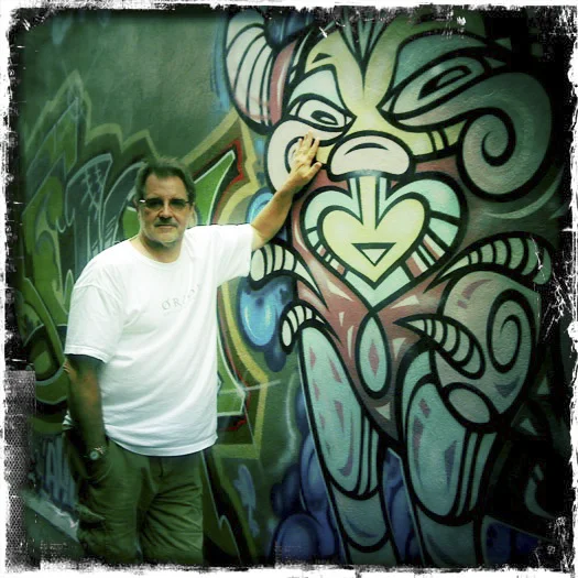 Standing in the alley at the Cafiend Cafe in Grafton St, Cairns