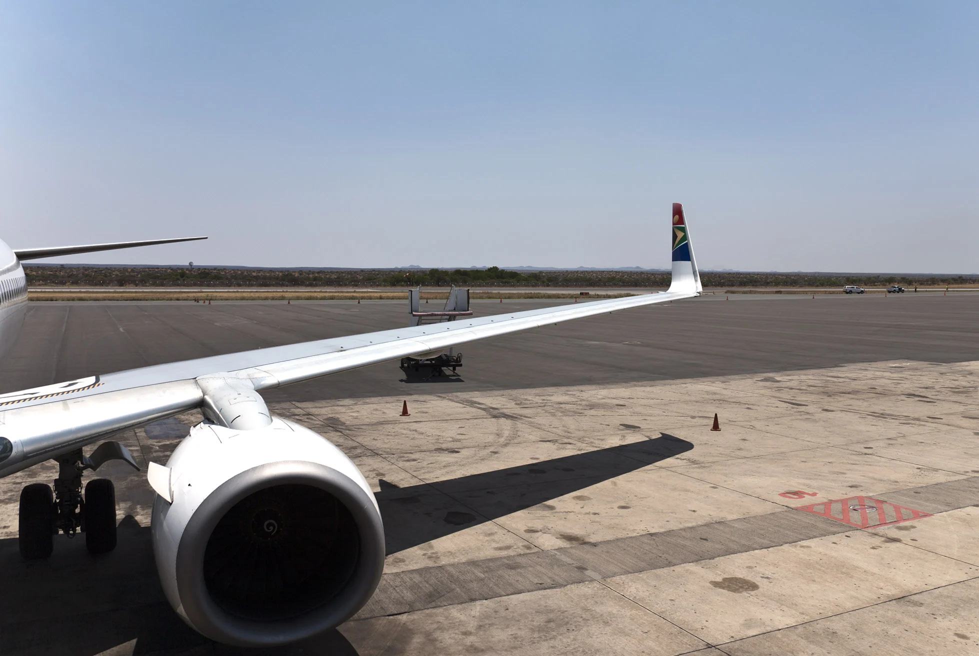 Boarding the flight at Windhoek Airport
