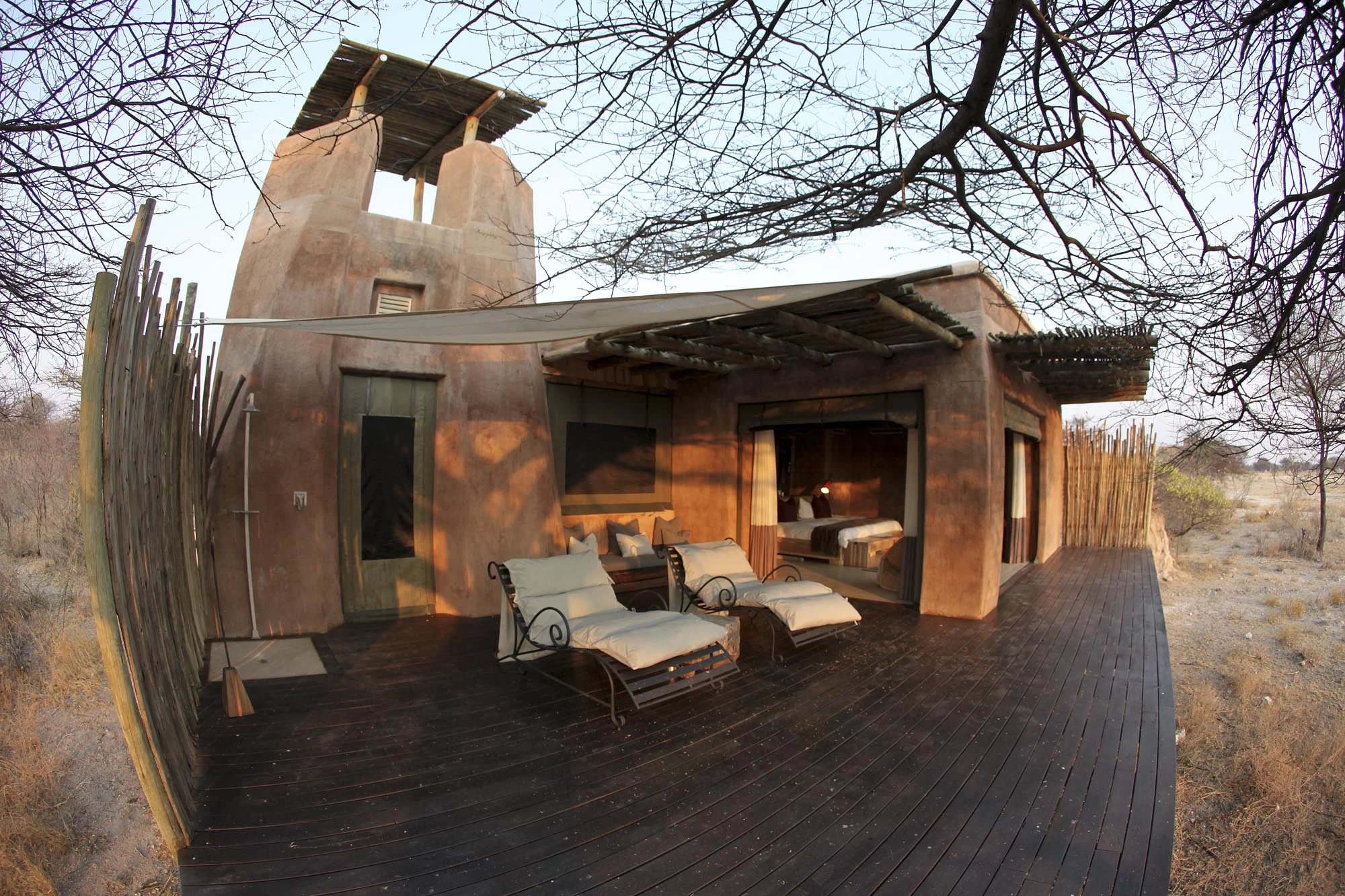 View of the lodge from the deck