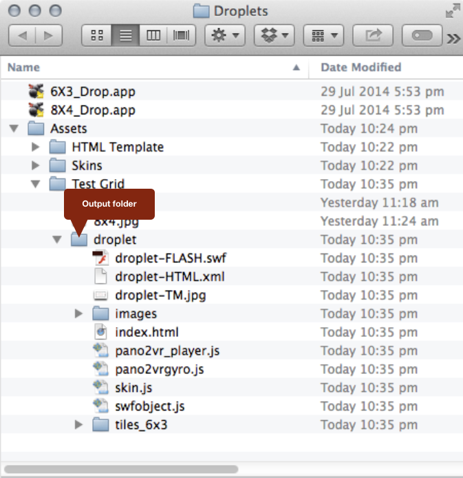 #9 Droplets folder with "Droplet" project folder