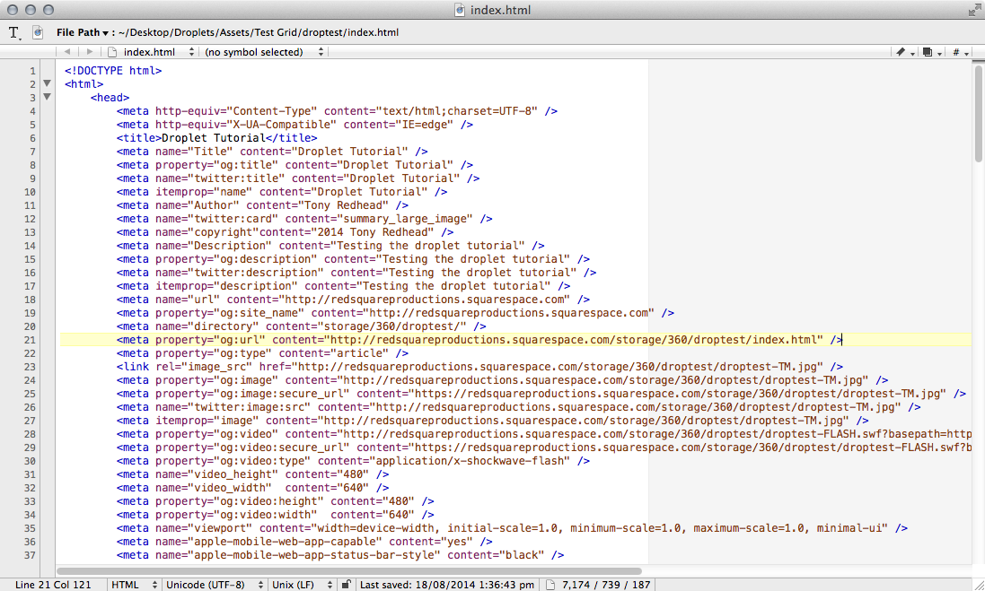 #12 Index.html file code