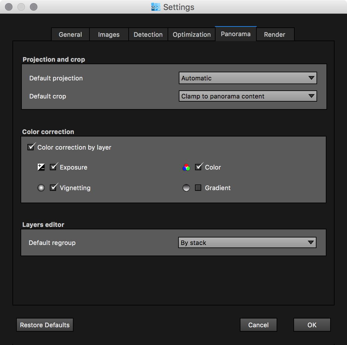 Default Preferences