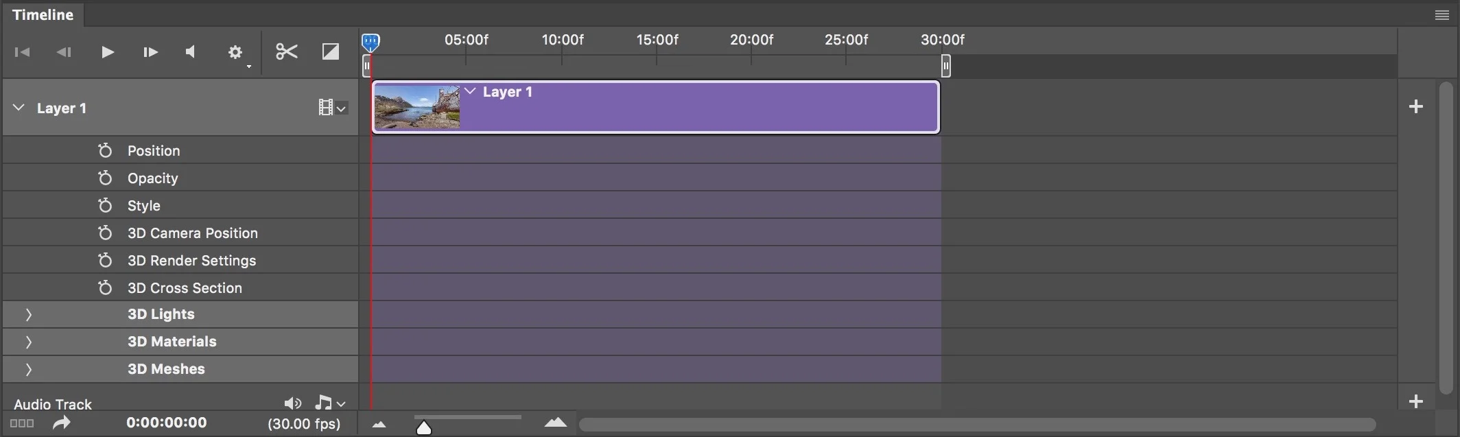 Figure #10 - Layer 1 Timeline Controls