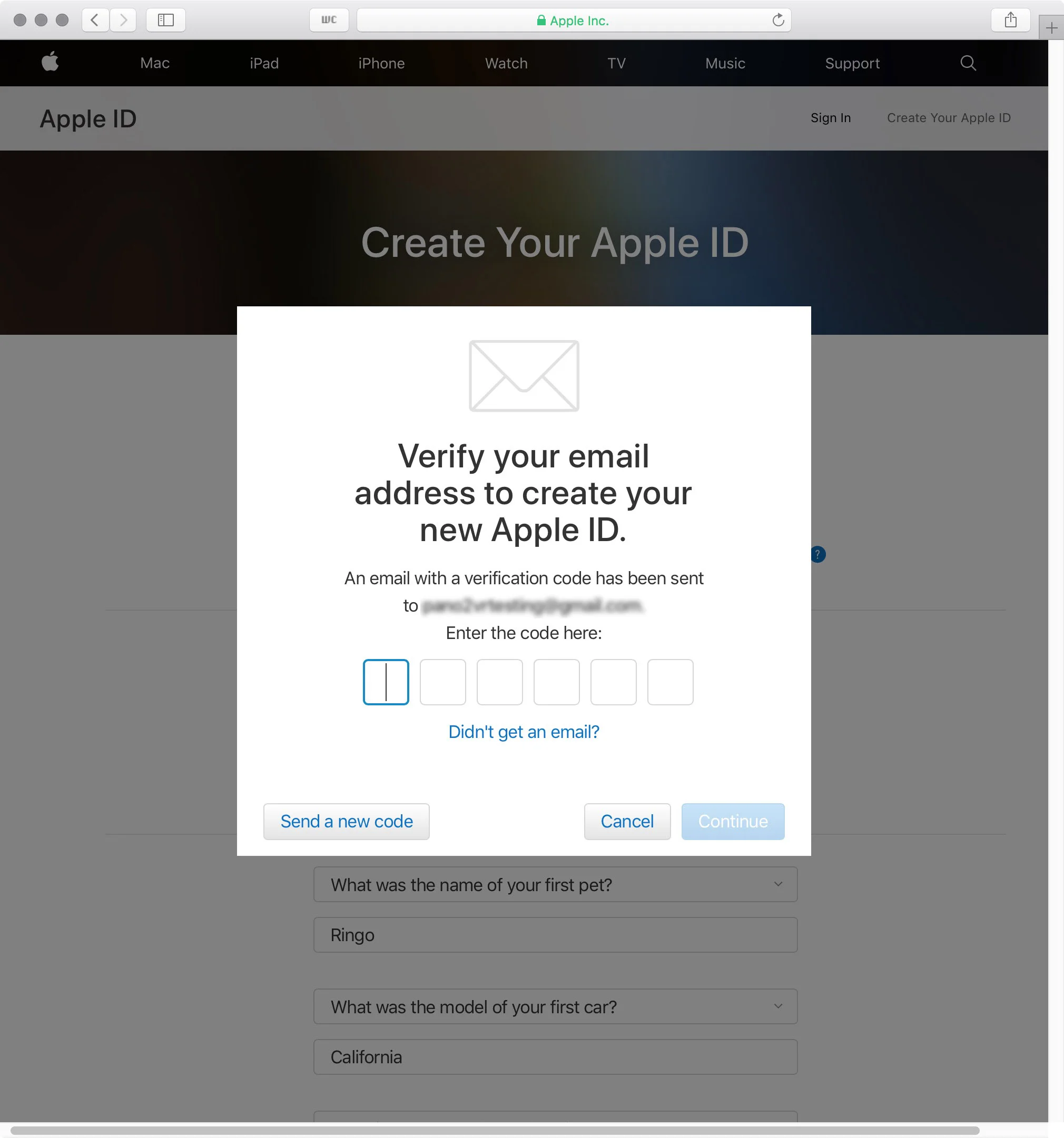 figure #7: verification form