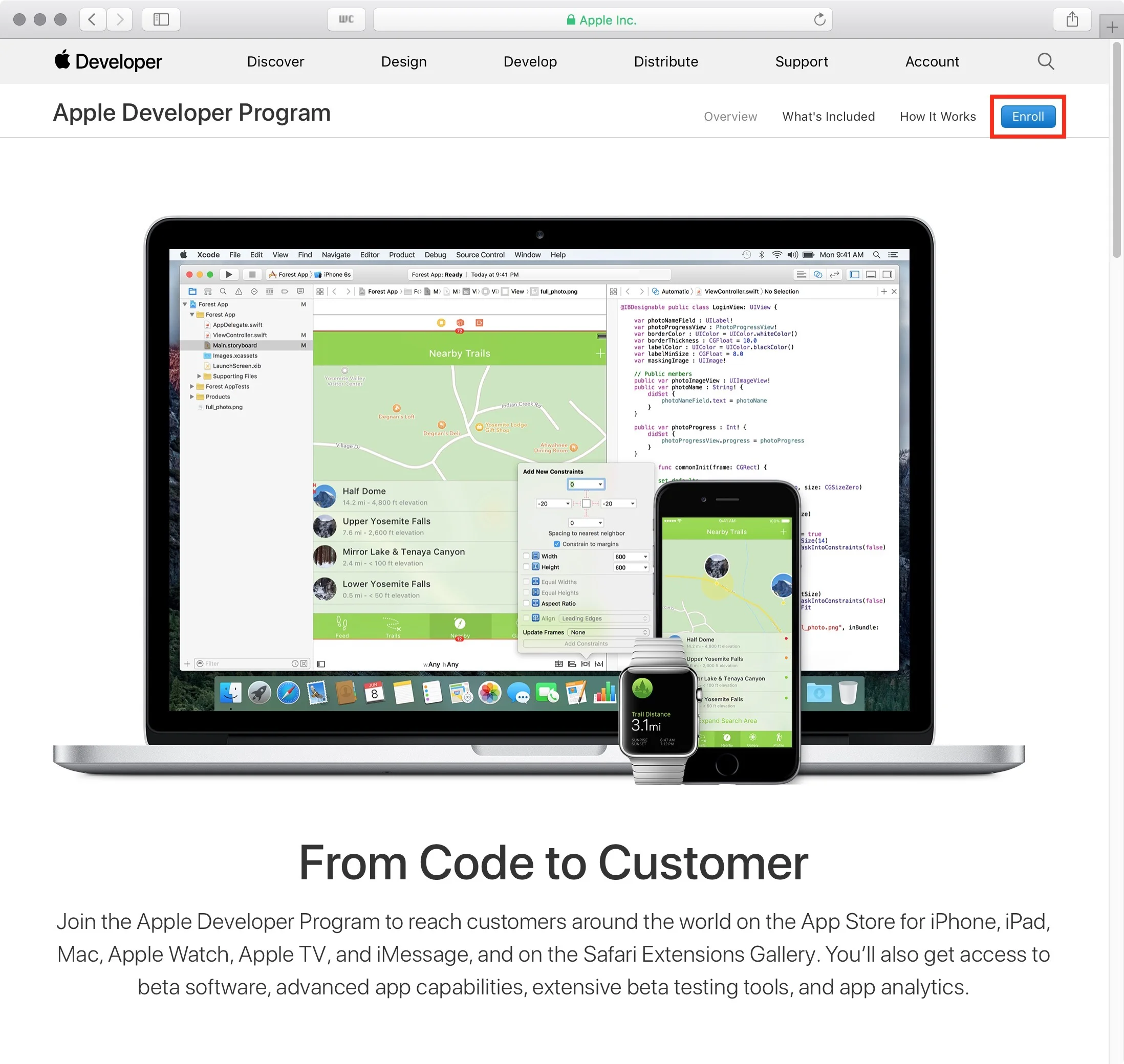 figure #11: Apple Developer Program page