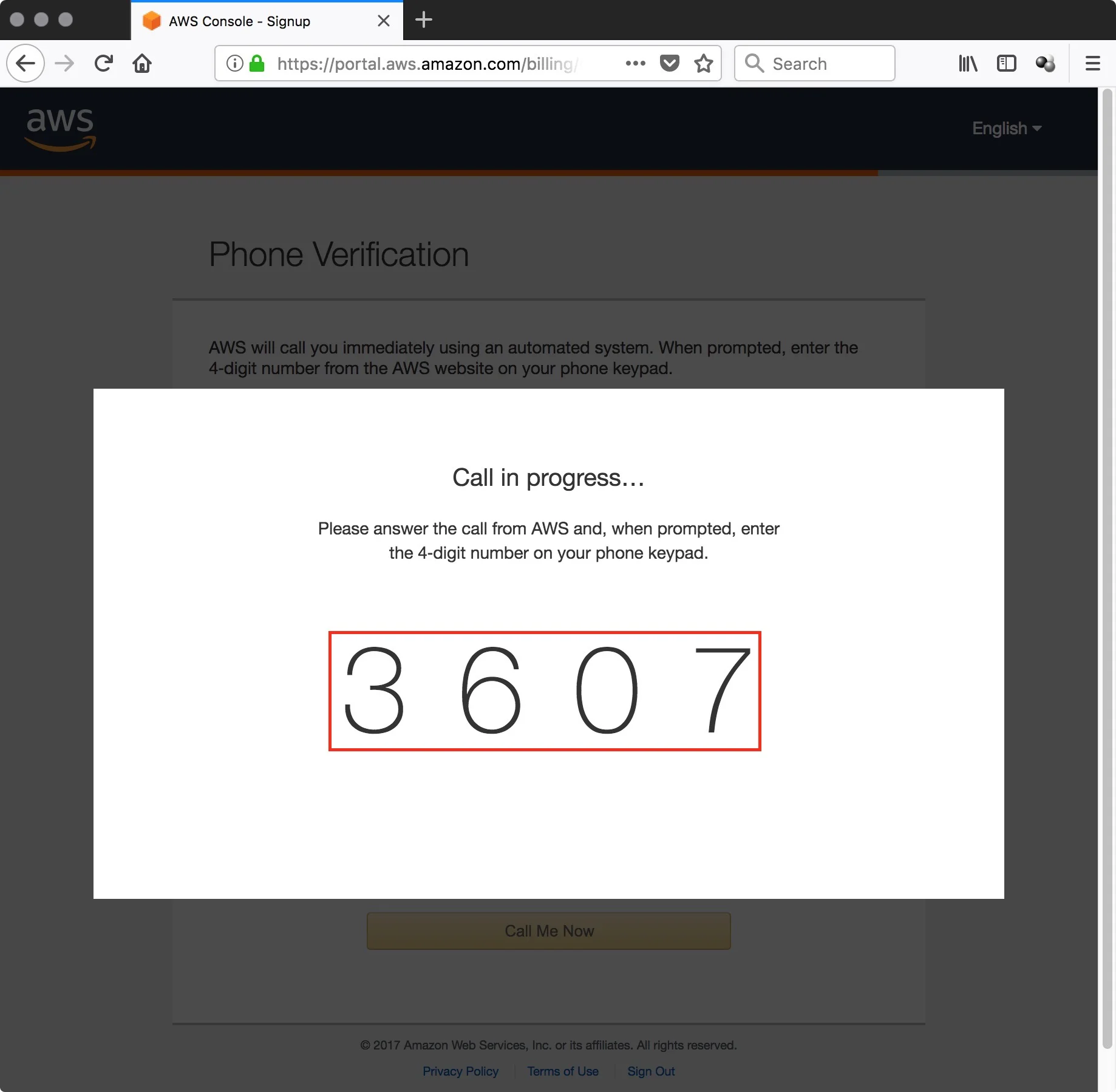 figure #6: Verification Code
