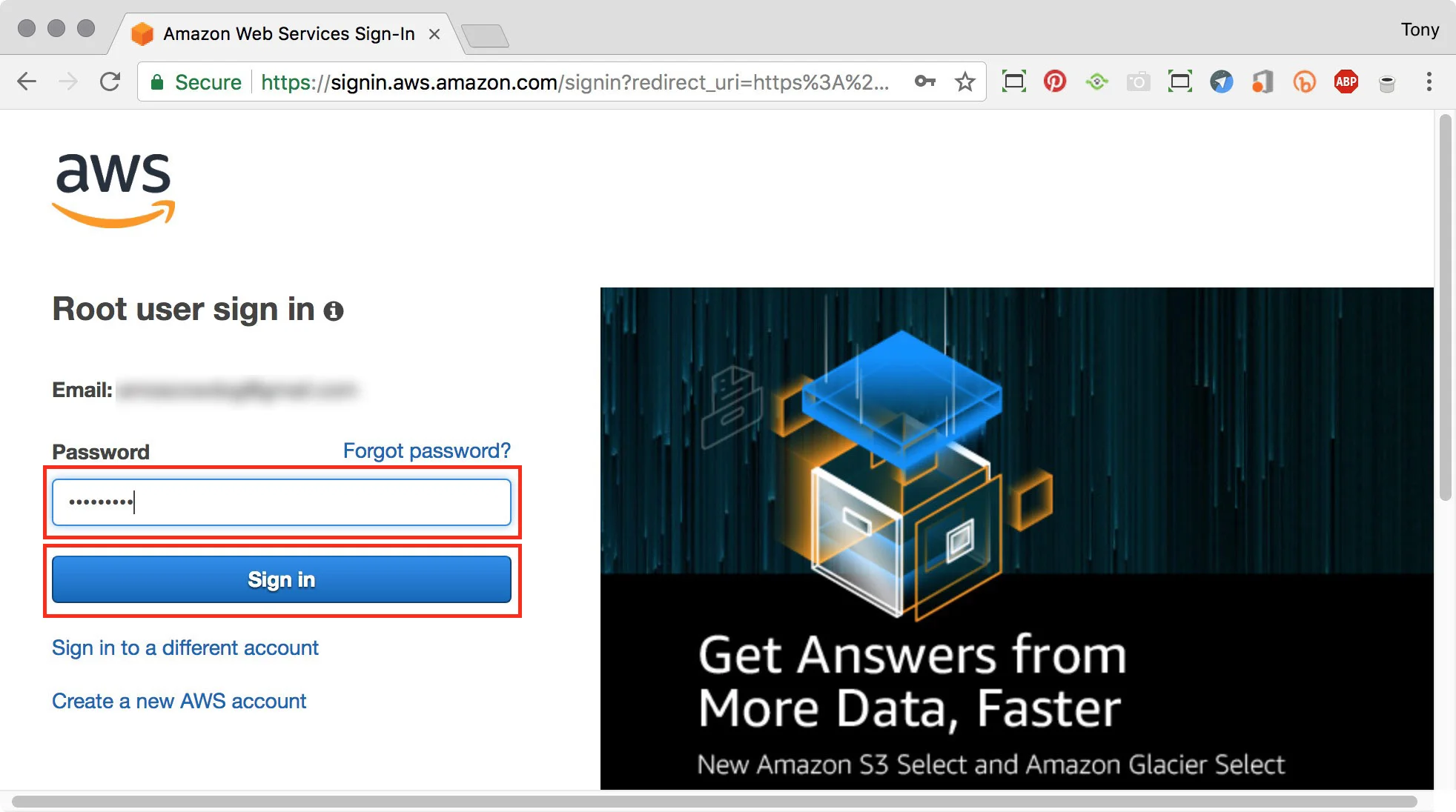Figure #4: Sign In password