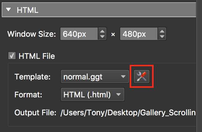 figure #7: Edit HTML Template button