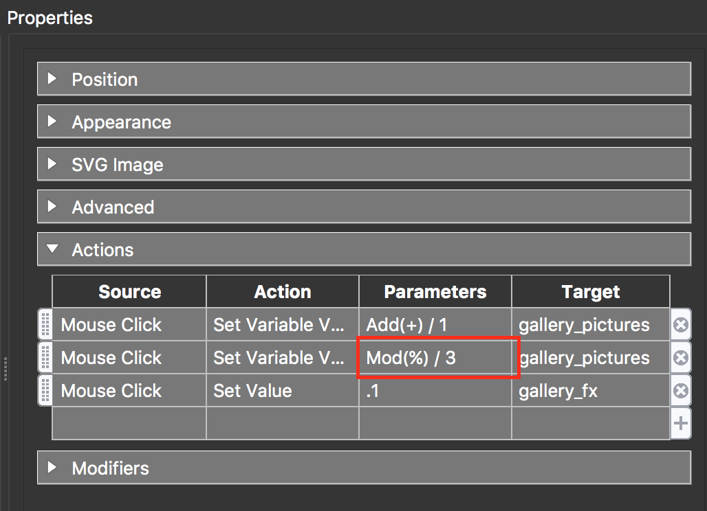 figure #8: New Variable Value for 'gallery_forward'