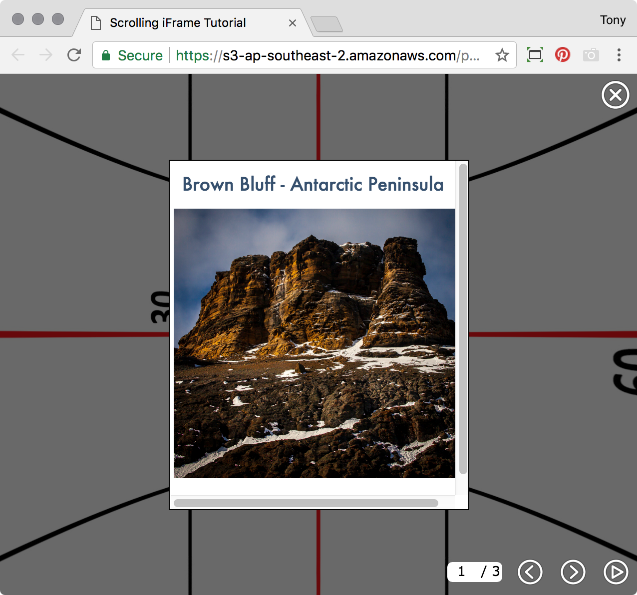 figure #18: desktop version with horizontal scroll