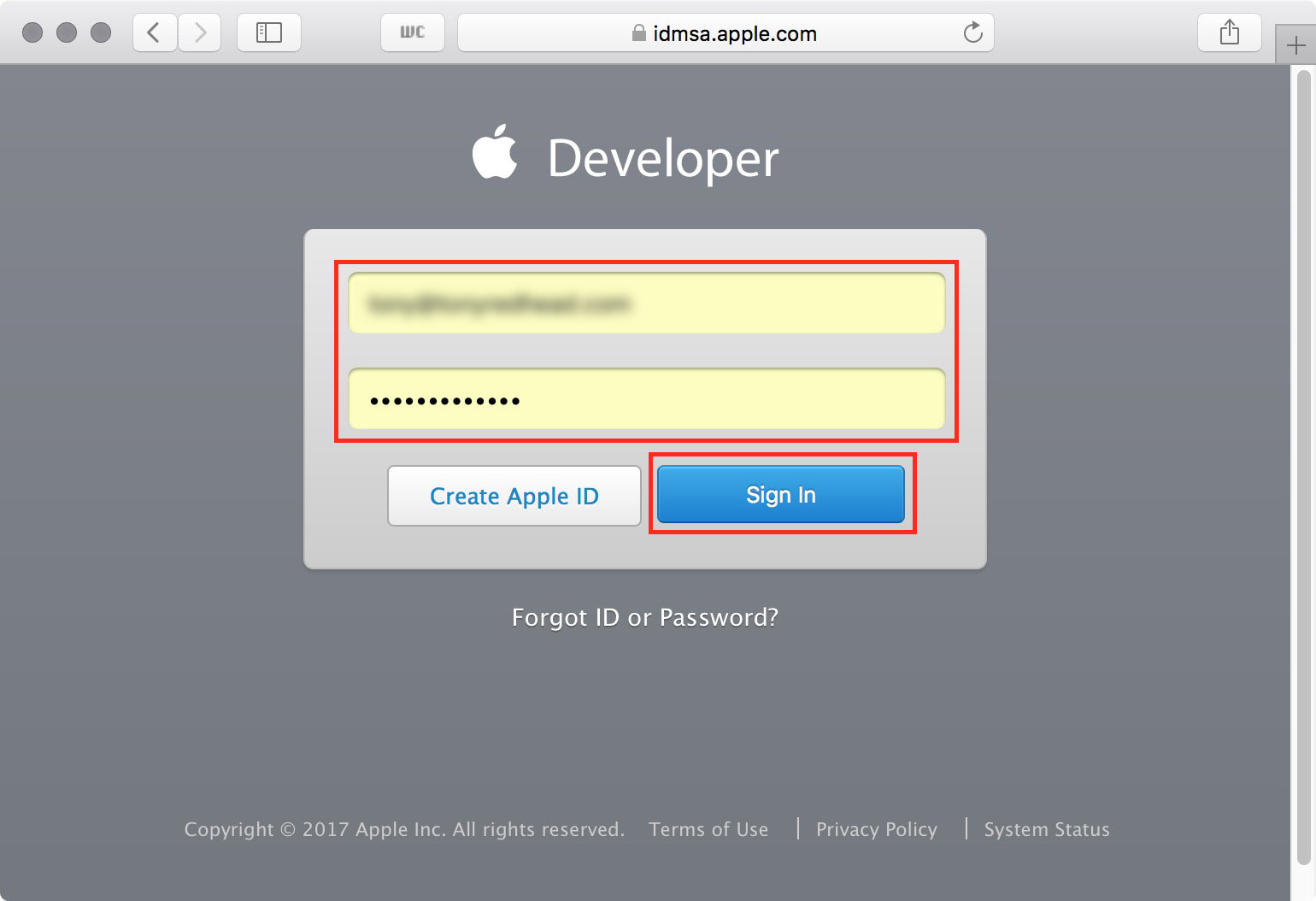 figure #2: Apple Account login