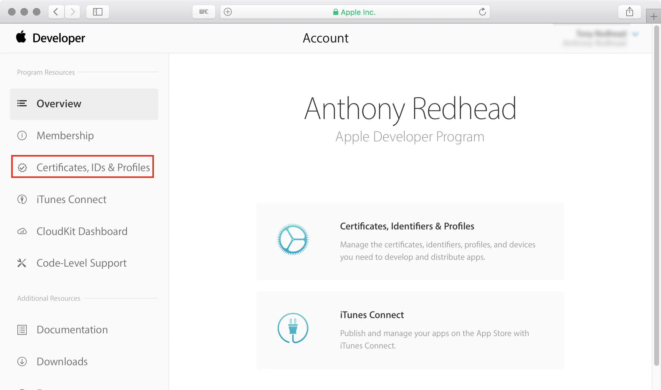 figure #3: Account Page