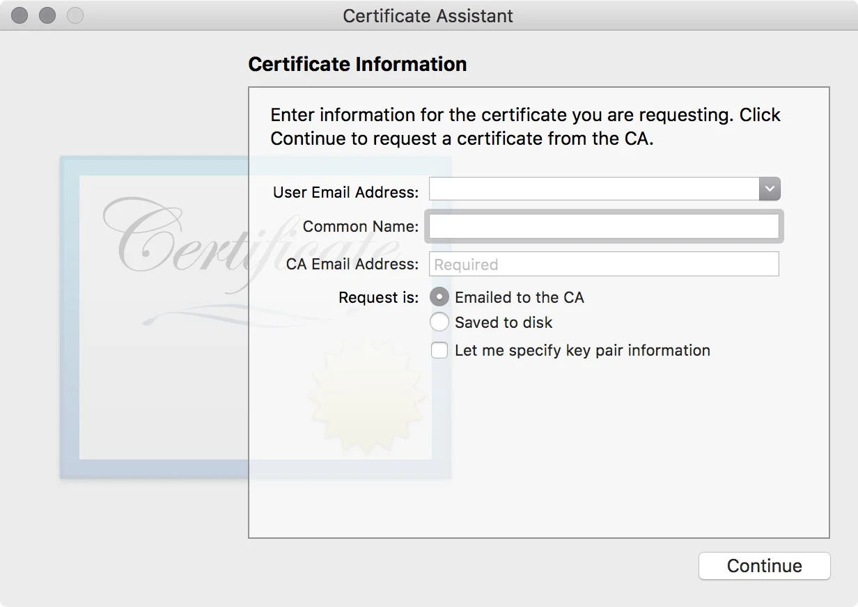 figure #10: Certificate Assistant