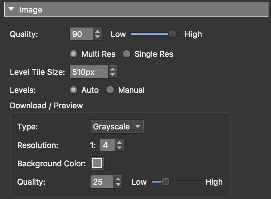 figure #2: default Multi Res settings