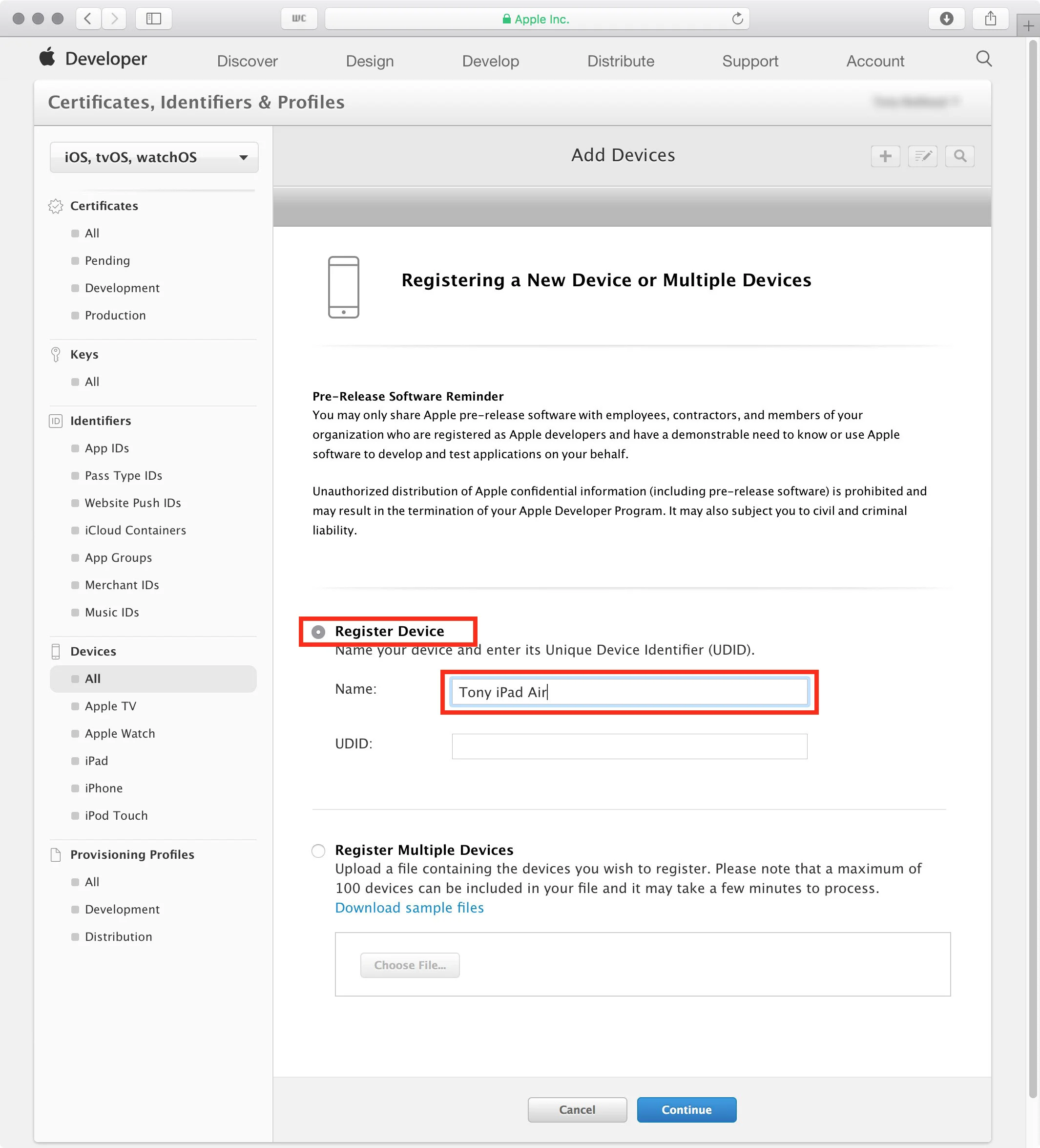 figure #41: Name of new device