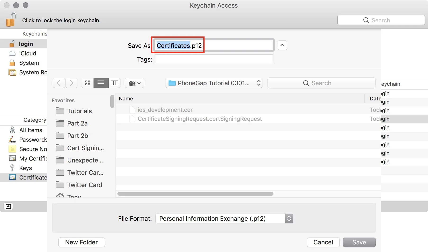 figure #27: Save Certificate dialog box