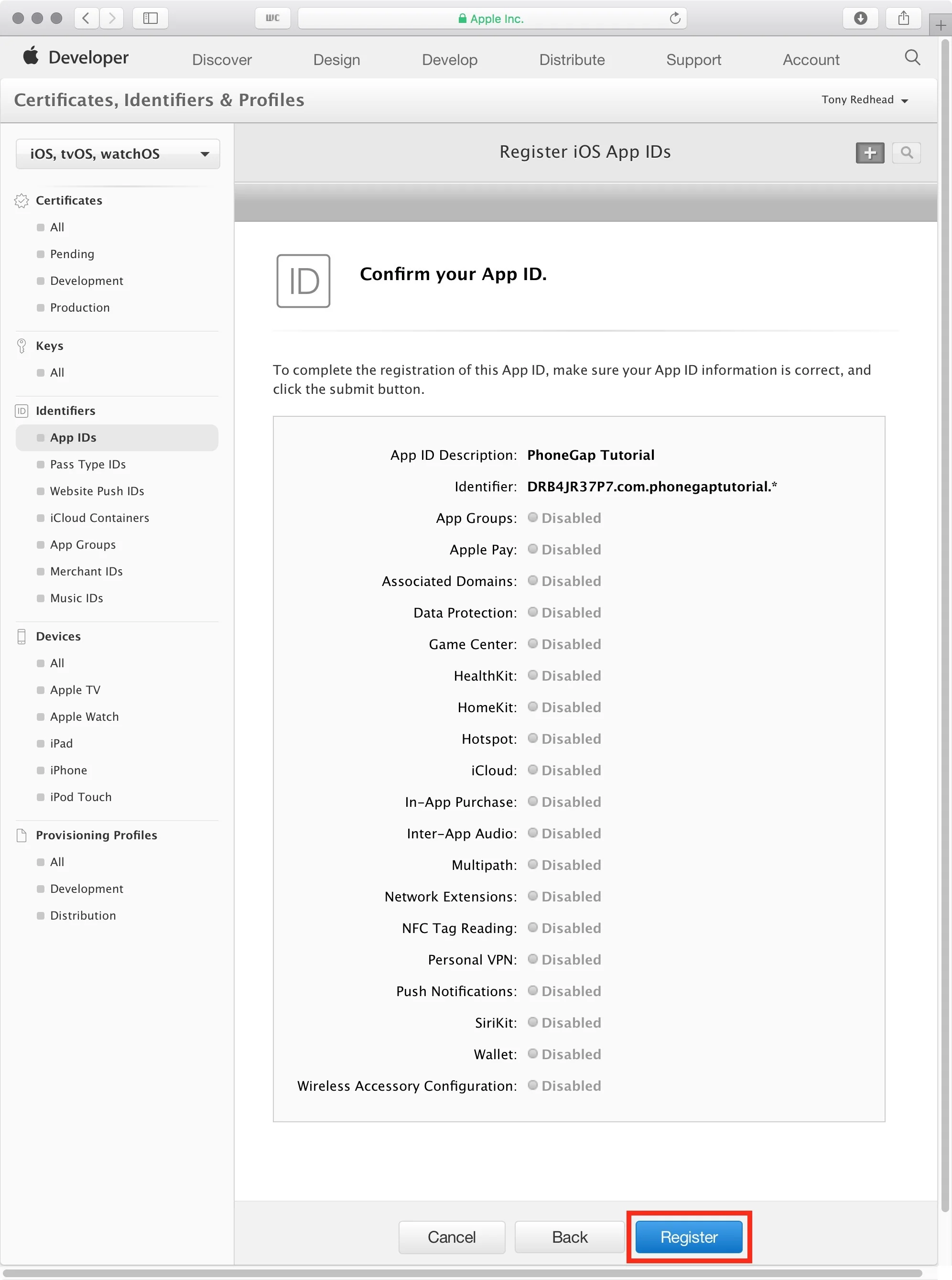 figure #37: Confirm your App ID