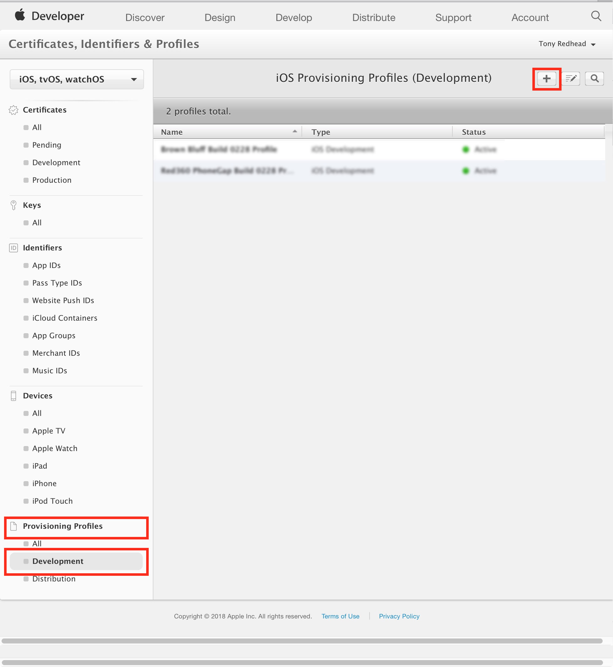 figure #48: New Development Provisioning Profile