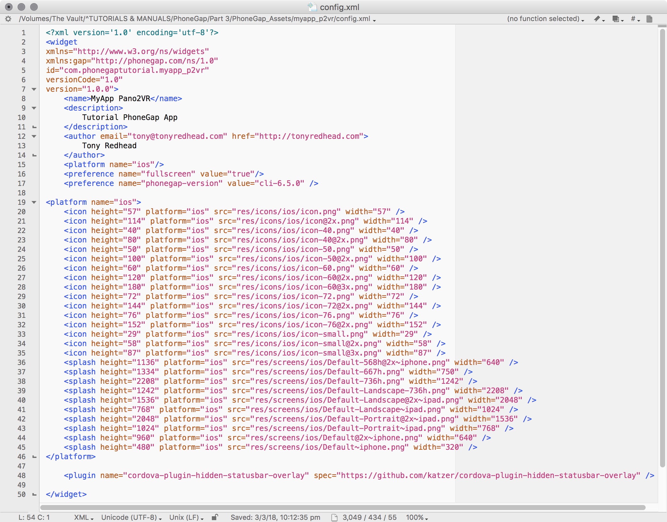 figure #1: Config.xml file