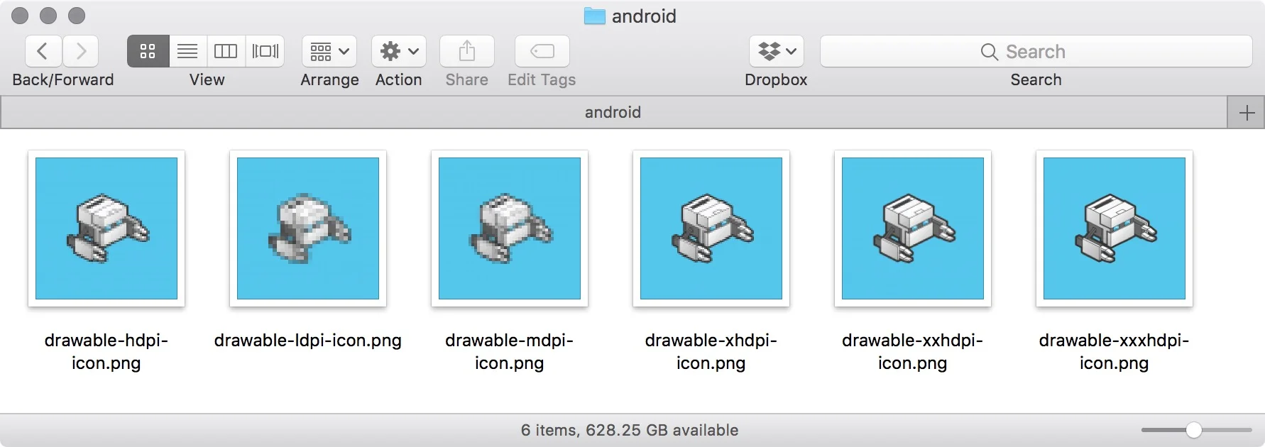 figure #3: Android icons