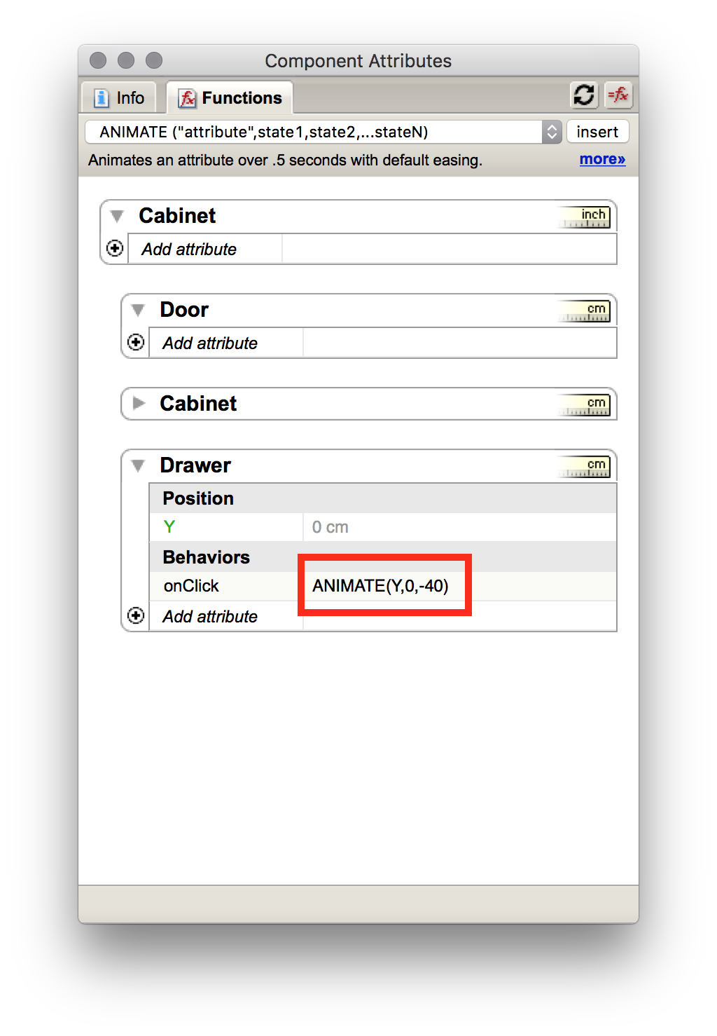 Position has been automatically replaces, "attribute". Then I've added in the original position and the onclick position