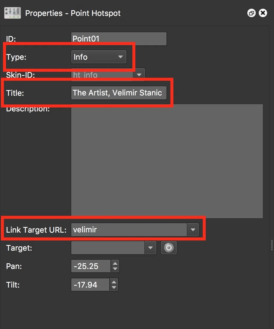 Figure #7: Point Hotspot properties for the 1st Hotspot