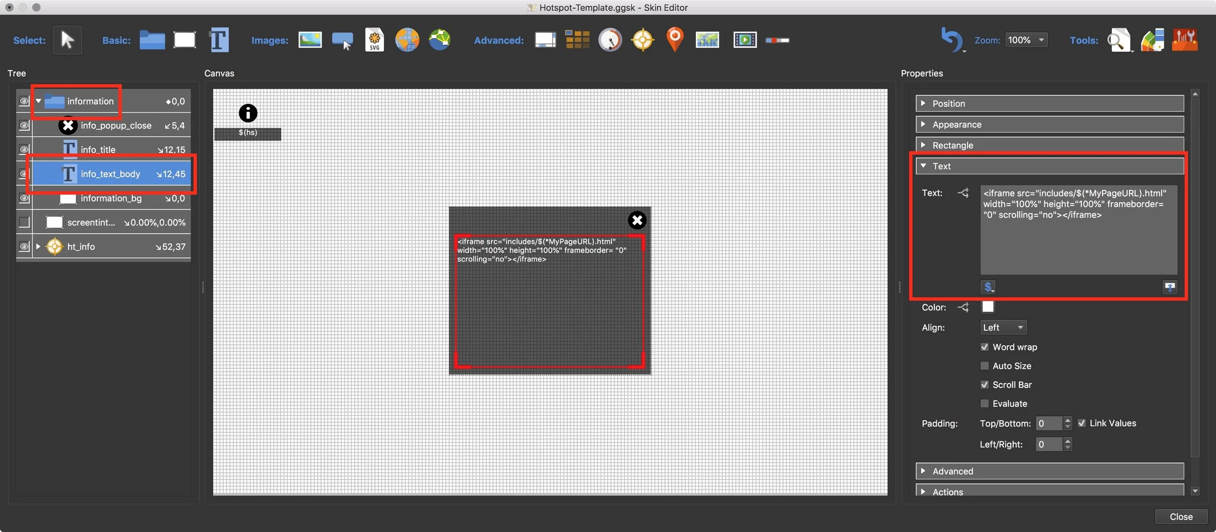 Figure #18: iFrame text