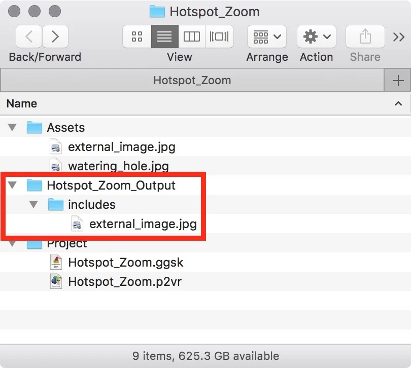 Figure #32: New includes folder in Hotspot_Zoom_Output