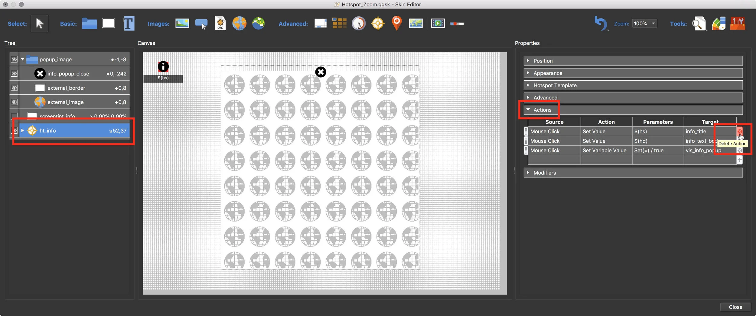 Figure #7: ht_info hotspot Actions