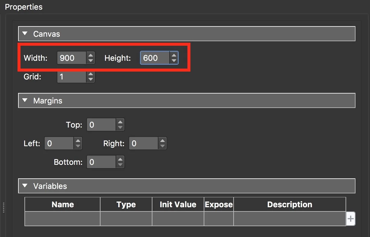 Figure #11: Setting the Canvas Size