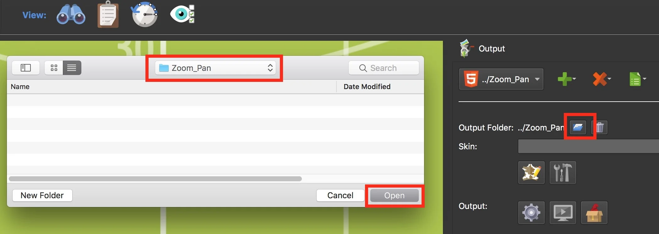 Figure #9: Set the path to the Output Folder