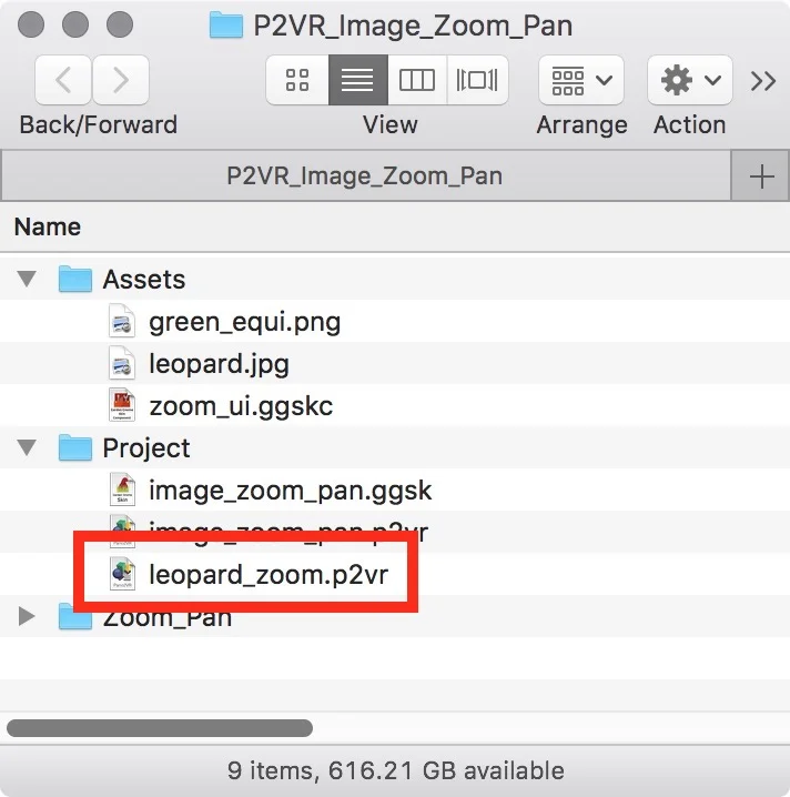 Figure #5: Project saved into the Project folder