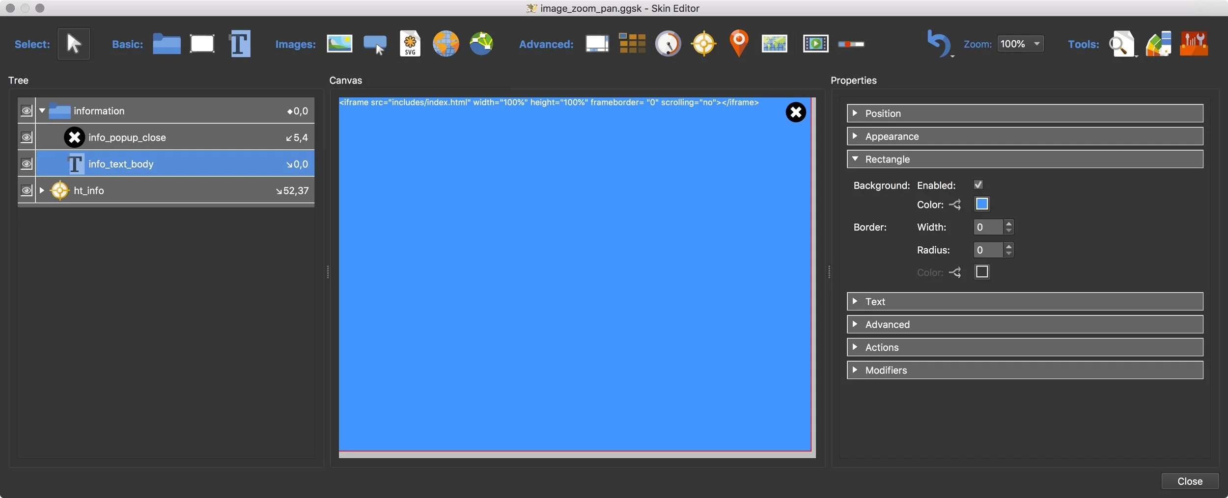 Figure #20: info_text_body Properties > Rectangle