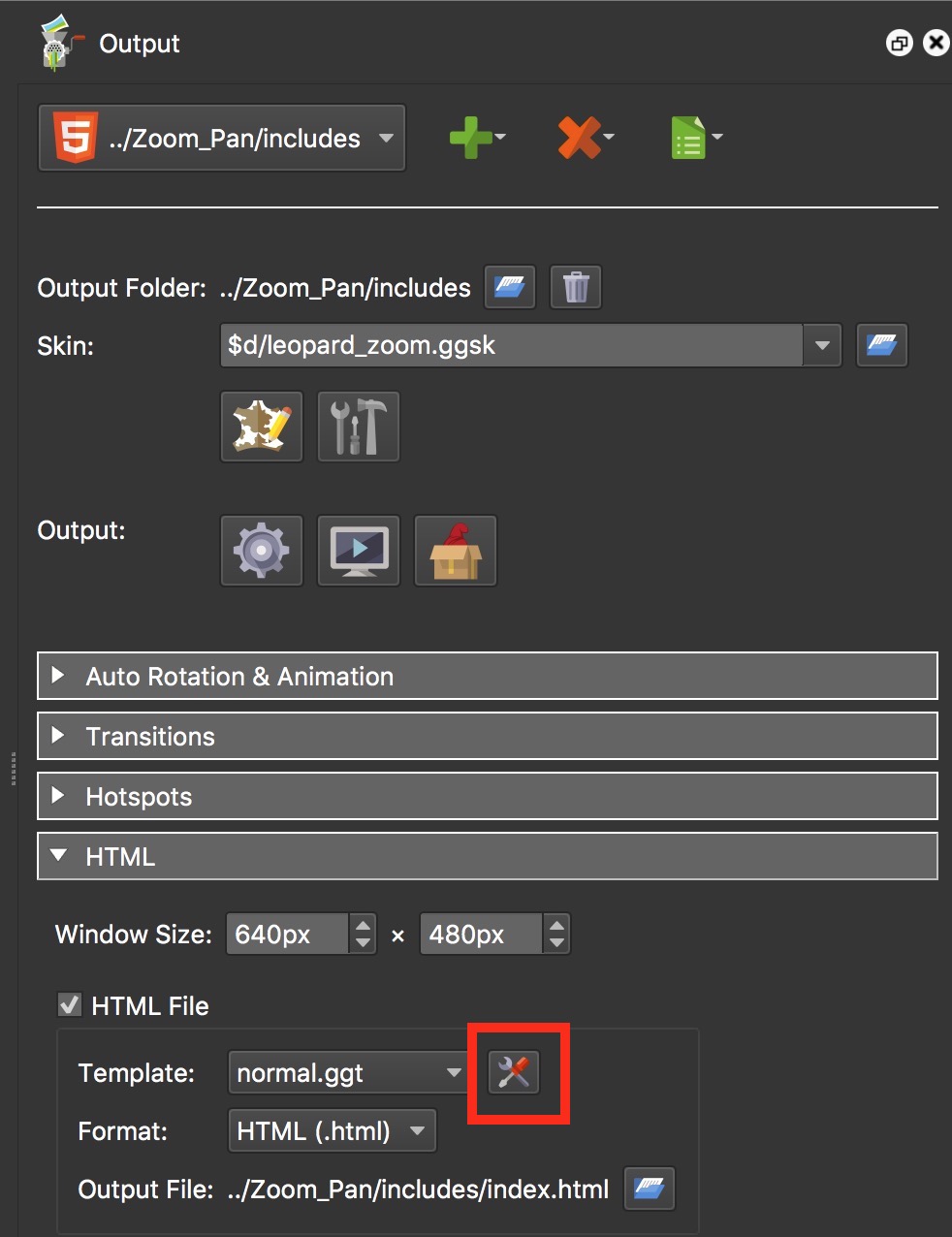 Figure #14: Edit Template button
