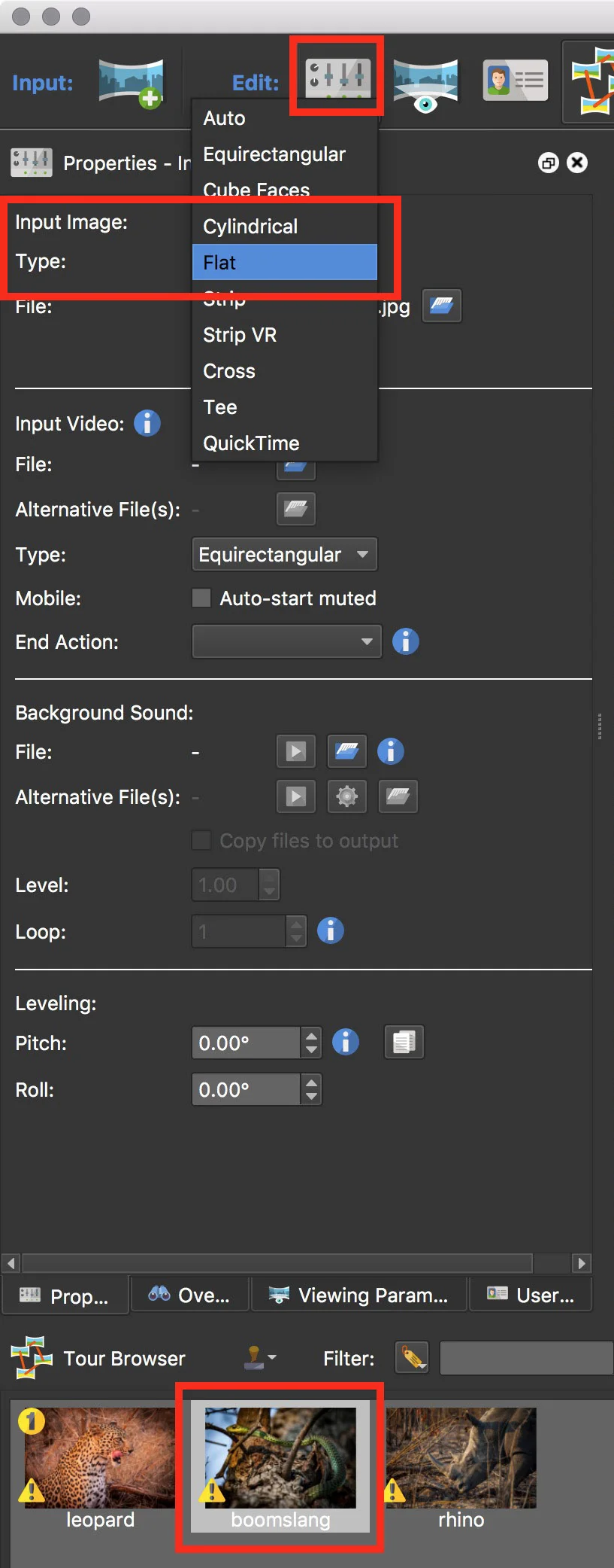 Figure #7: Node selected and Type configured to Flat