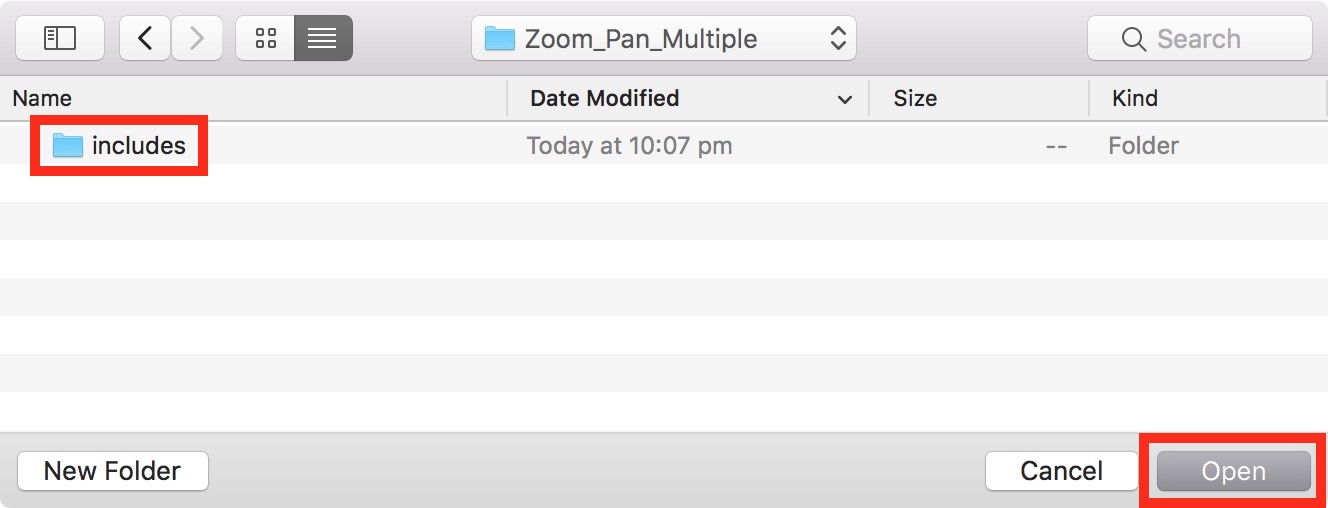 Figure #33: Open the 'includes' folder