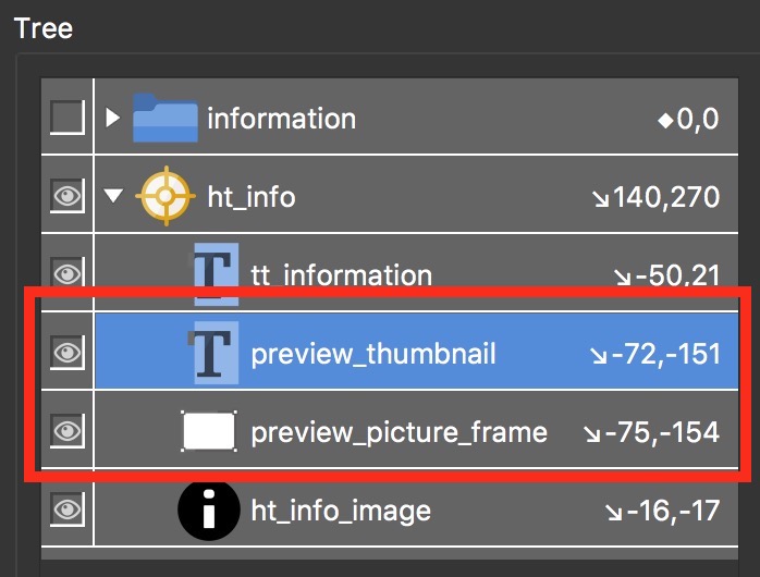 Figure #22: drag elements into 'ht_info' hotspot