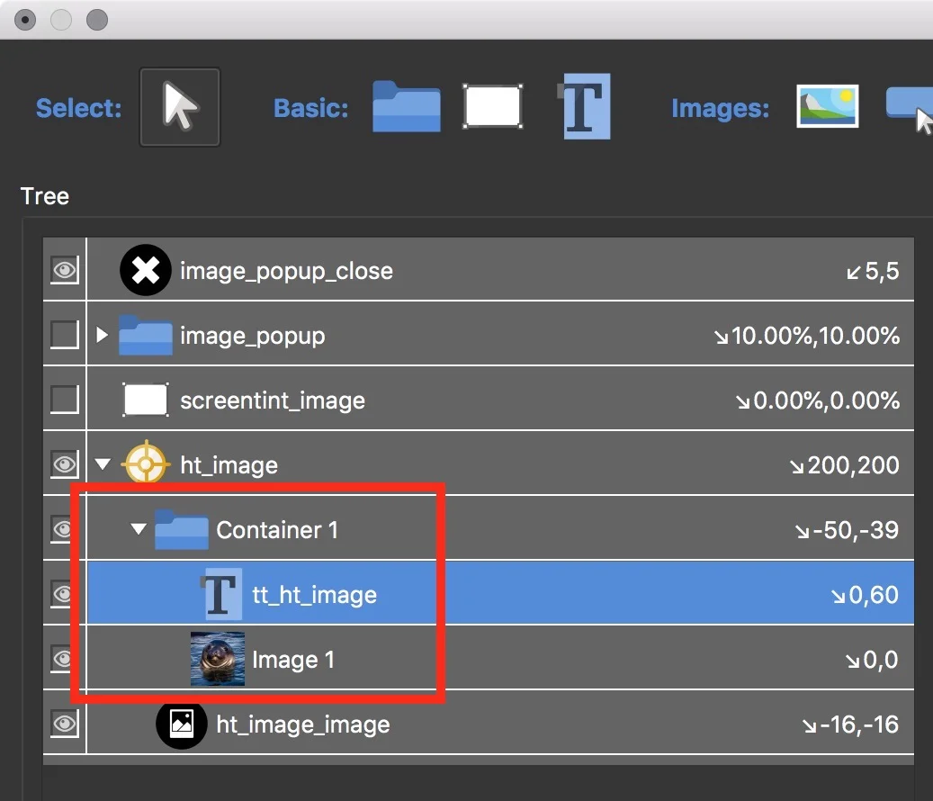 Figure #16: drag tt_ht_image above Image 1