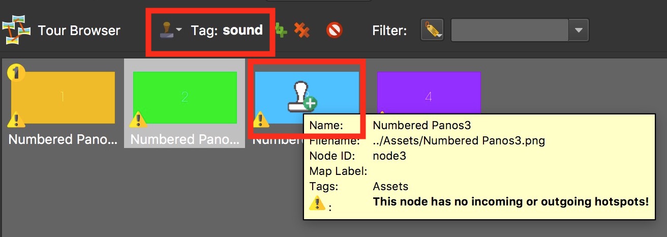 Figure #5: Using the Tag Stamp to add the ‘sound’ tag