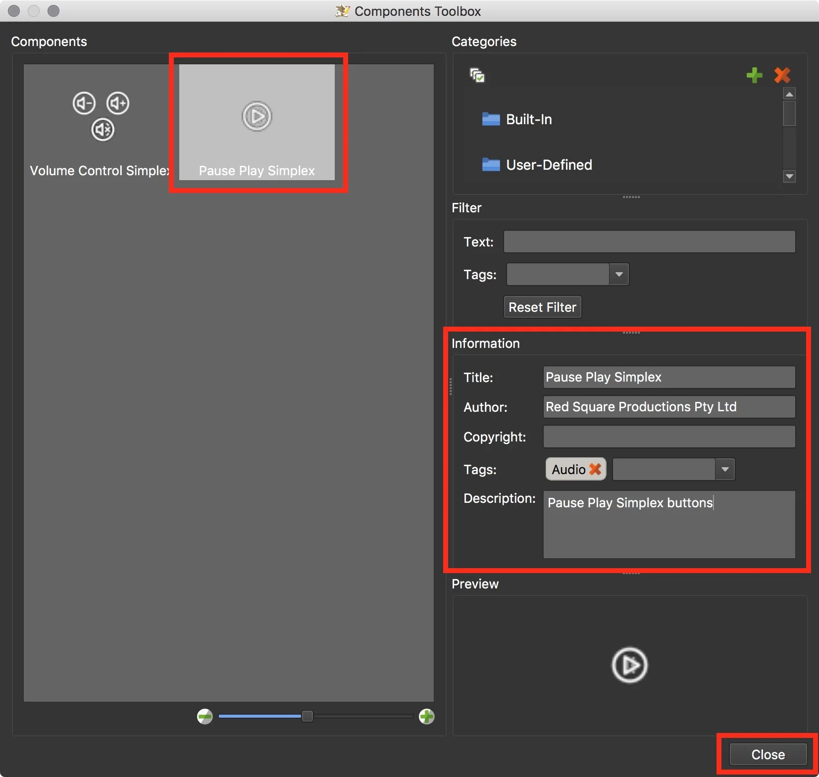 Figure #15: Component Toolbox