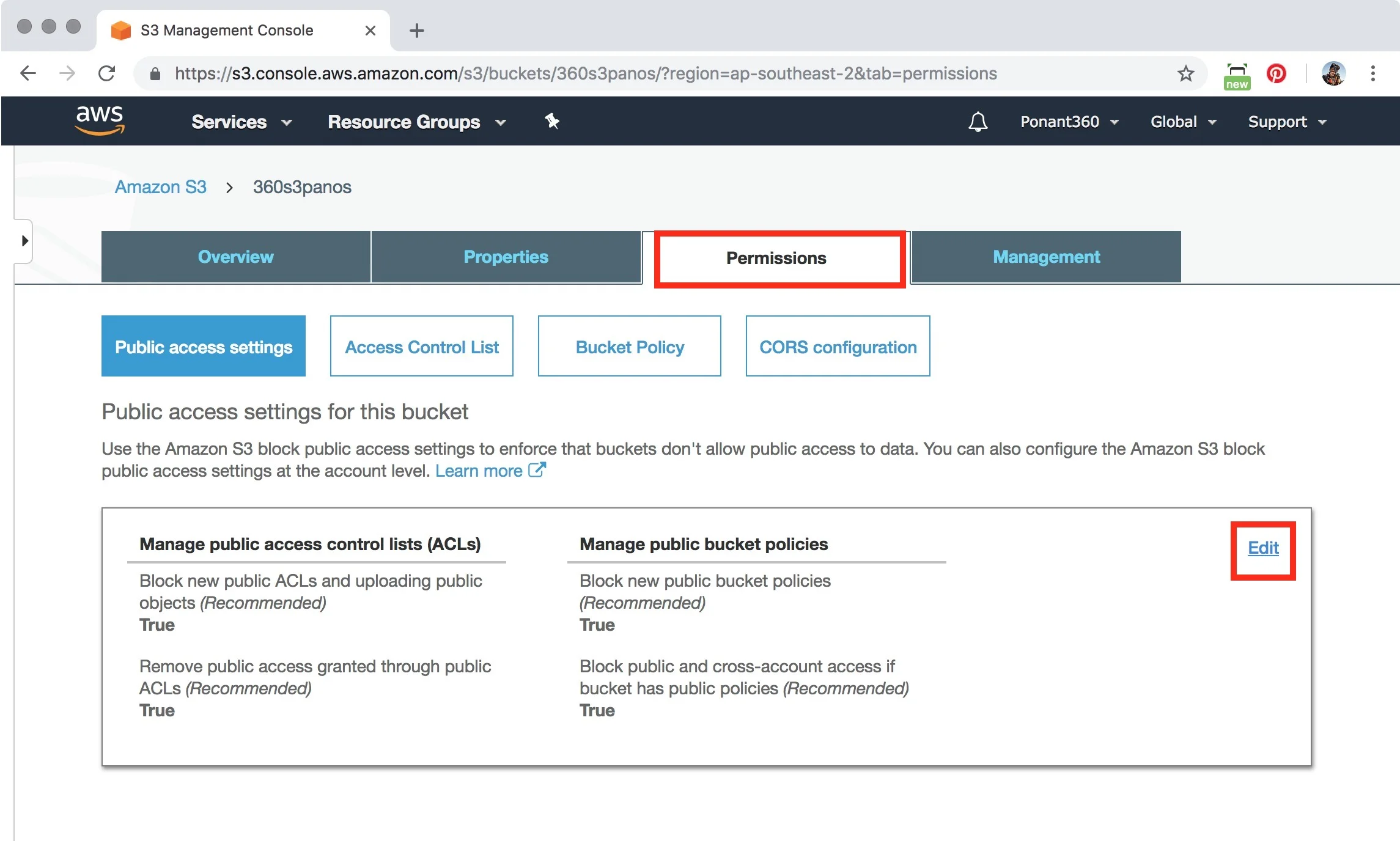 Figure #21: Edit Public access settings