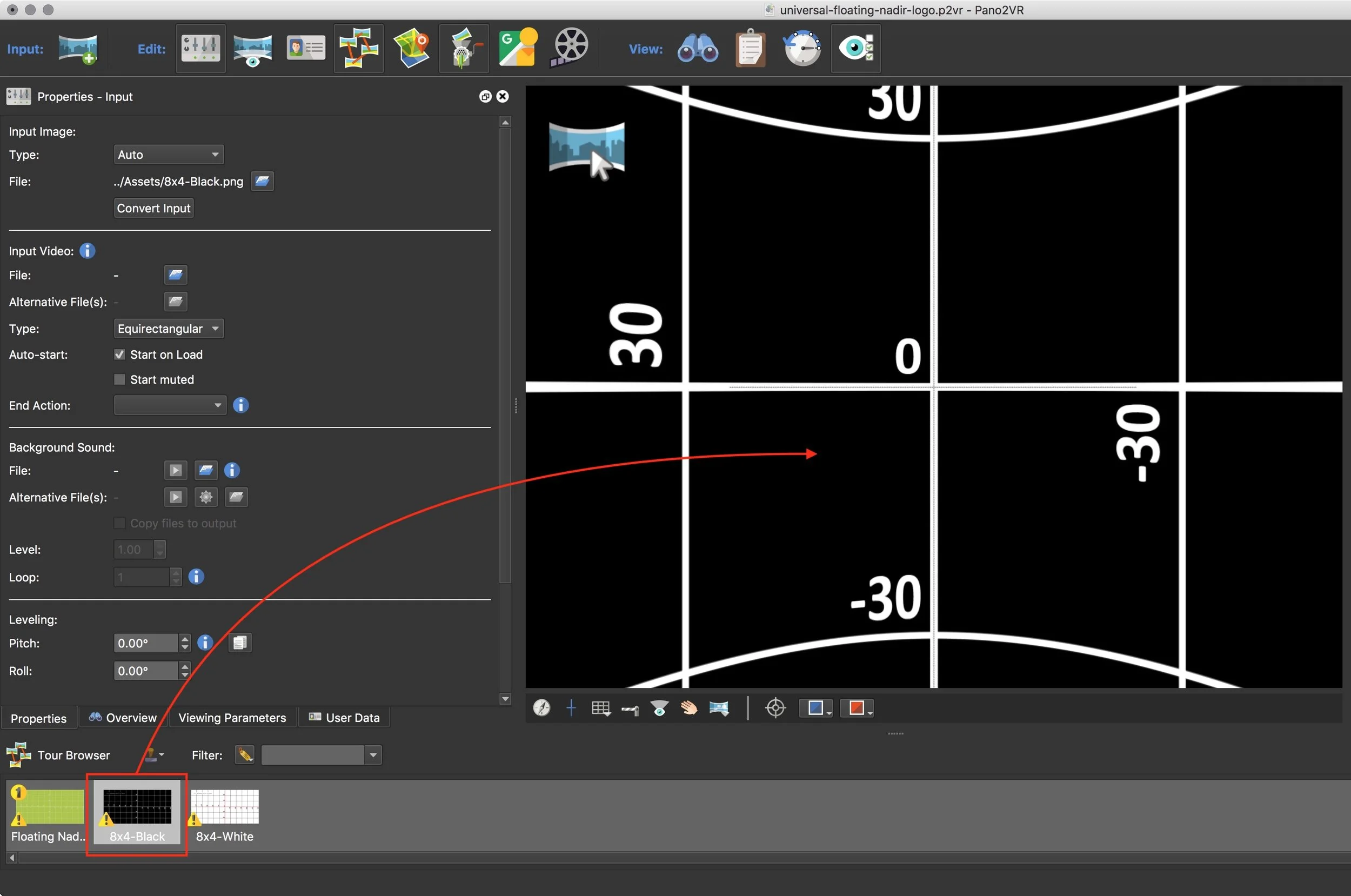 Figure #3: New panoramas loaded into the project