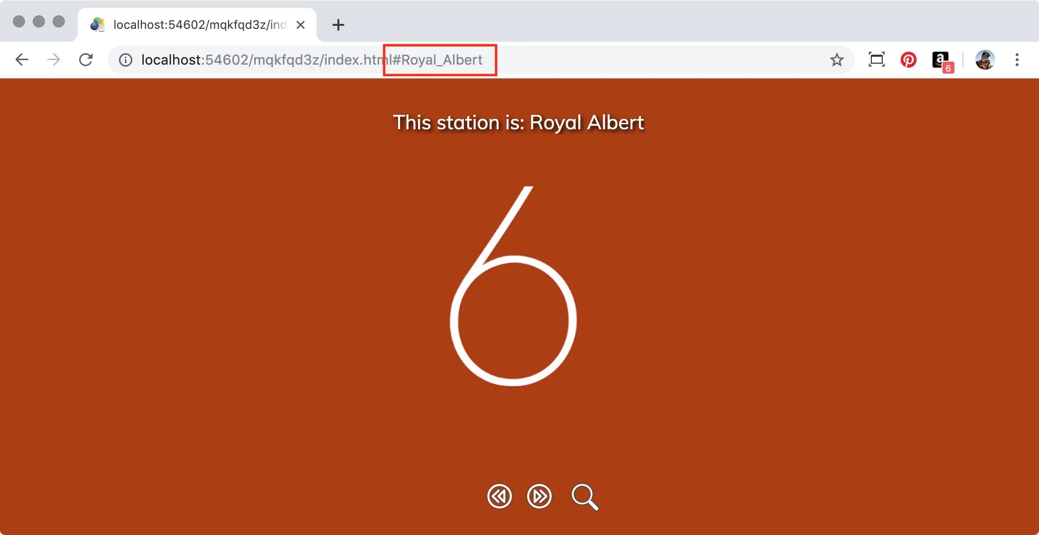 Figure #7: node 6 opened by adding #Royal_Albert to the original URL address